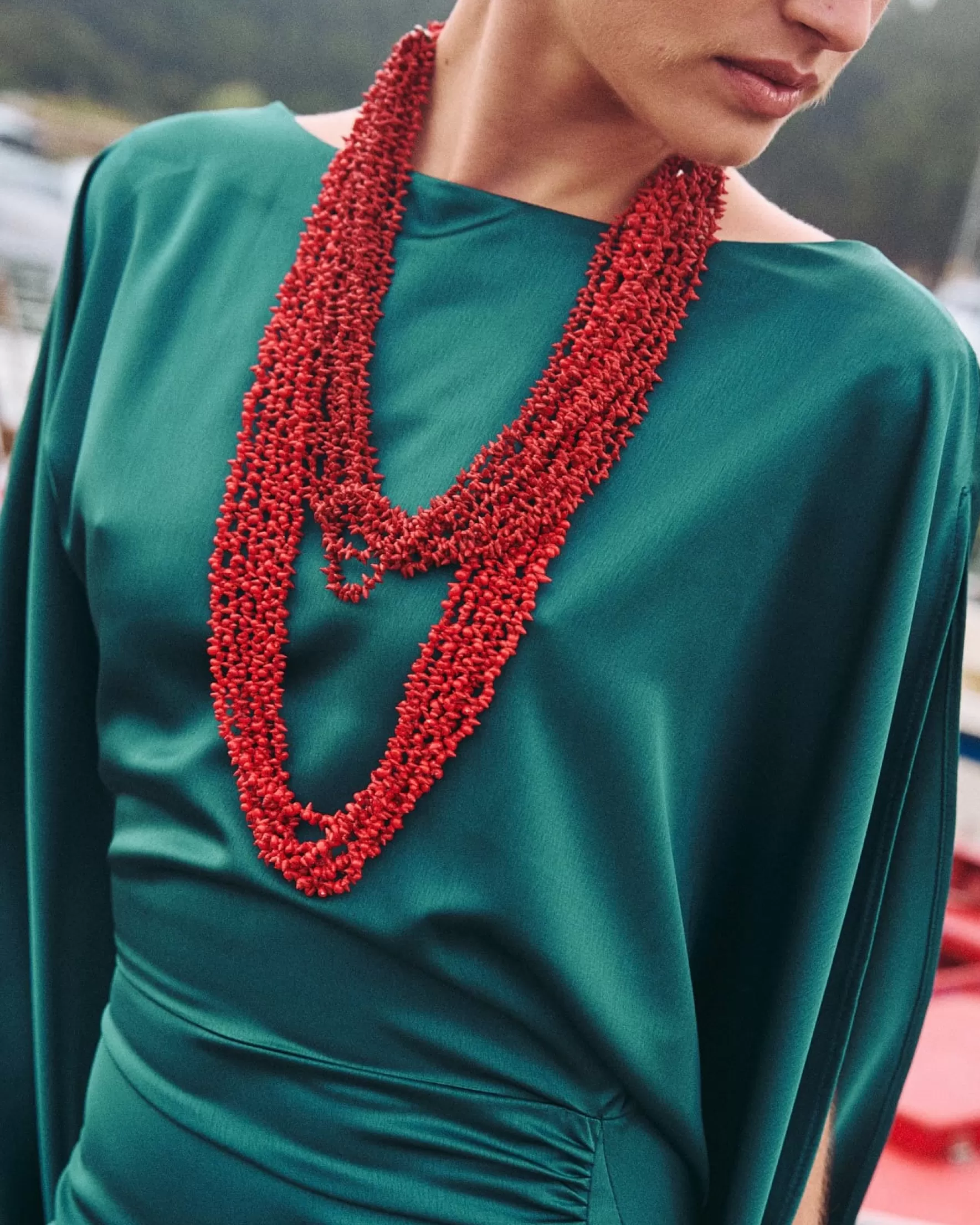 Miphai Collar Vermello Rojo Largo Clearance