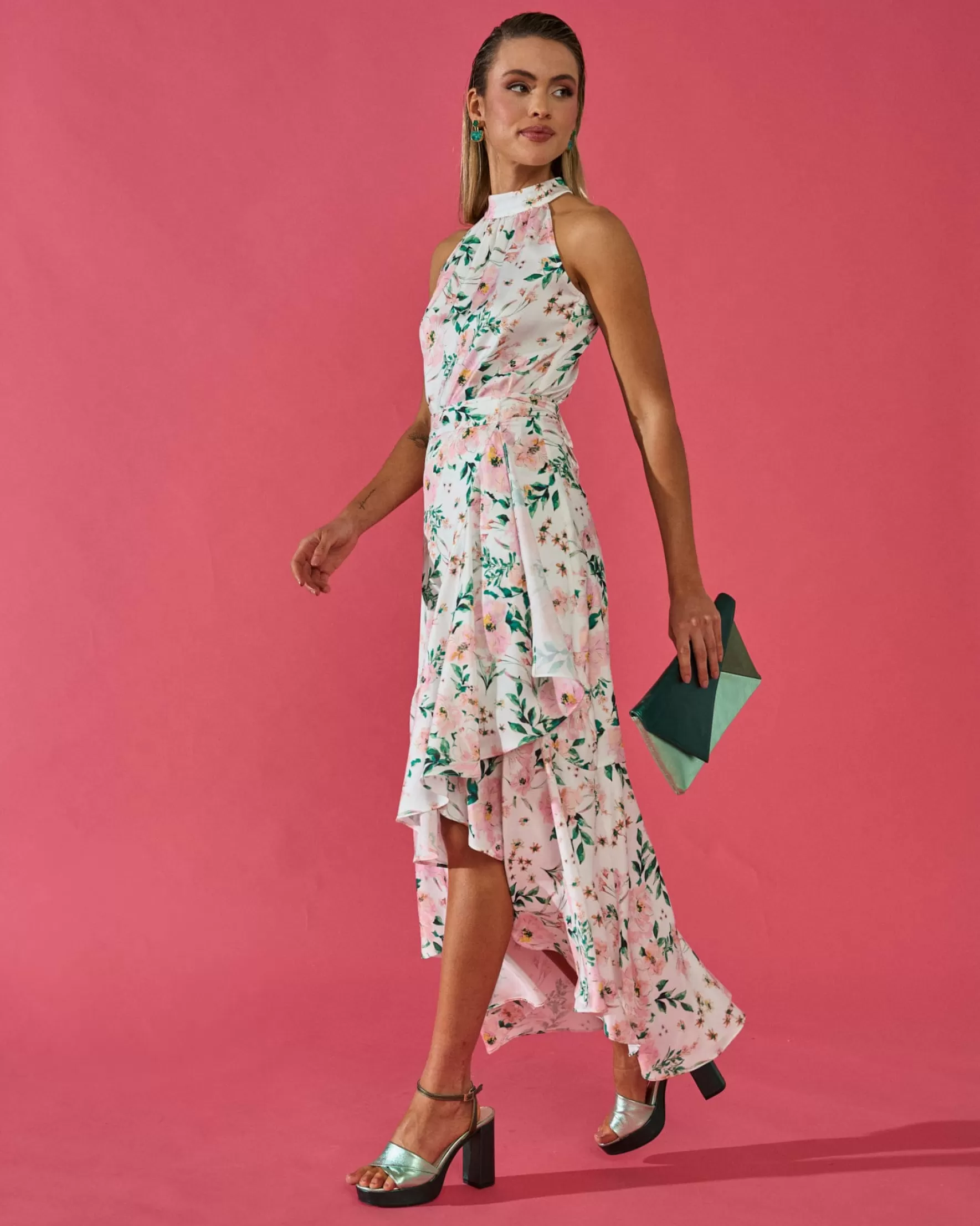 Miphai Falda Amelie Estampado Floral Blanco Outlet