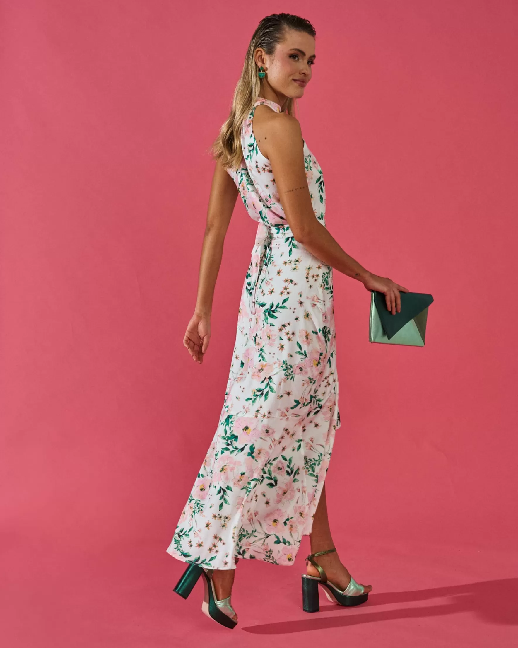Miphai Falda Amelie Estampado Floral Blanco Outlet