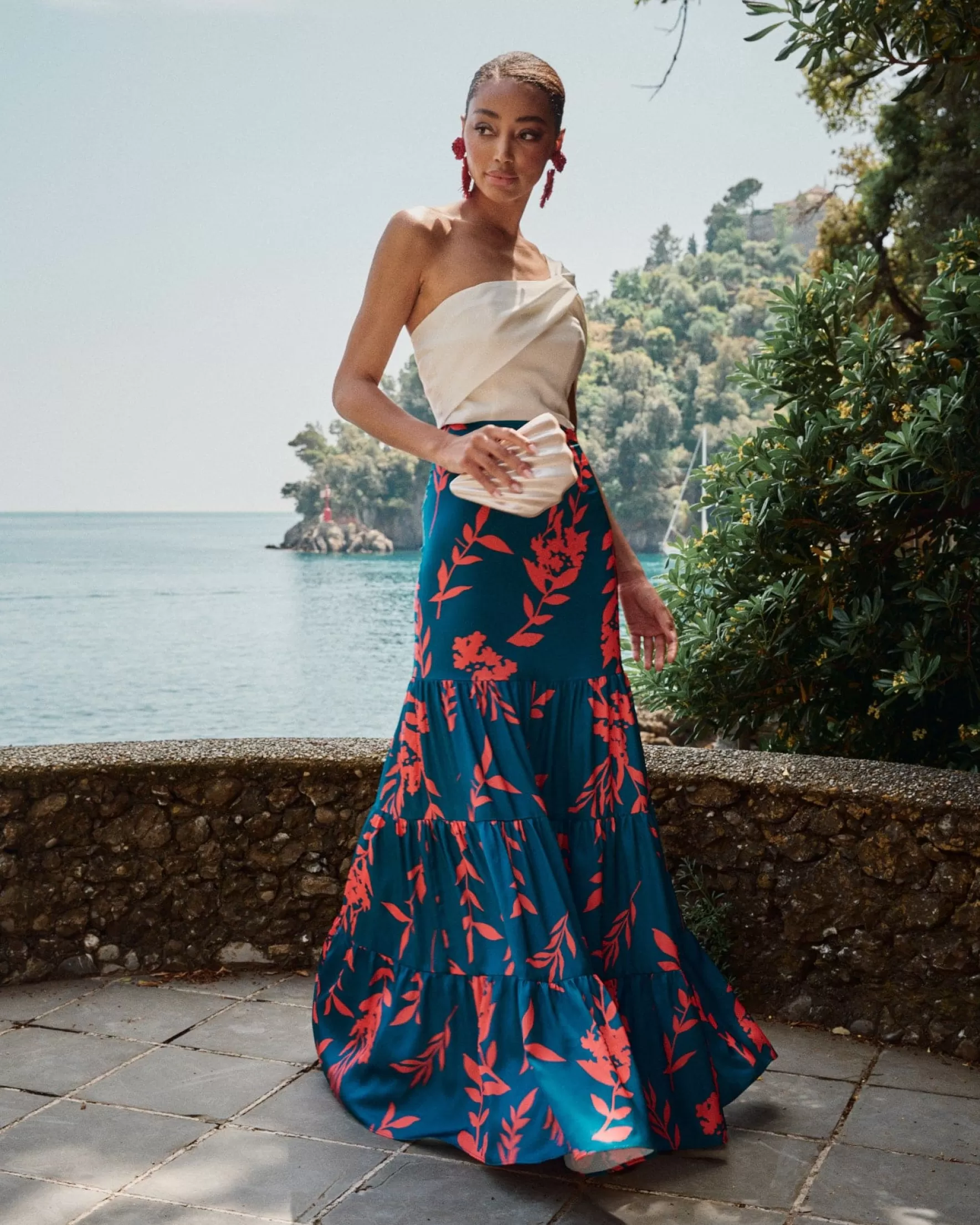 Miphai Falda Larga Martina Estampada Azul Store