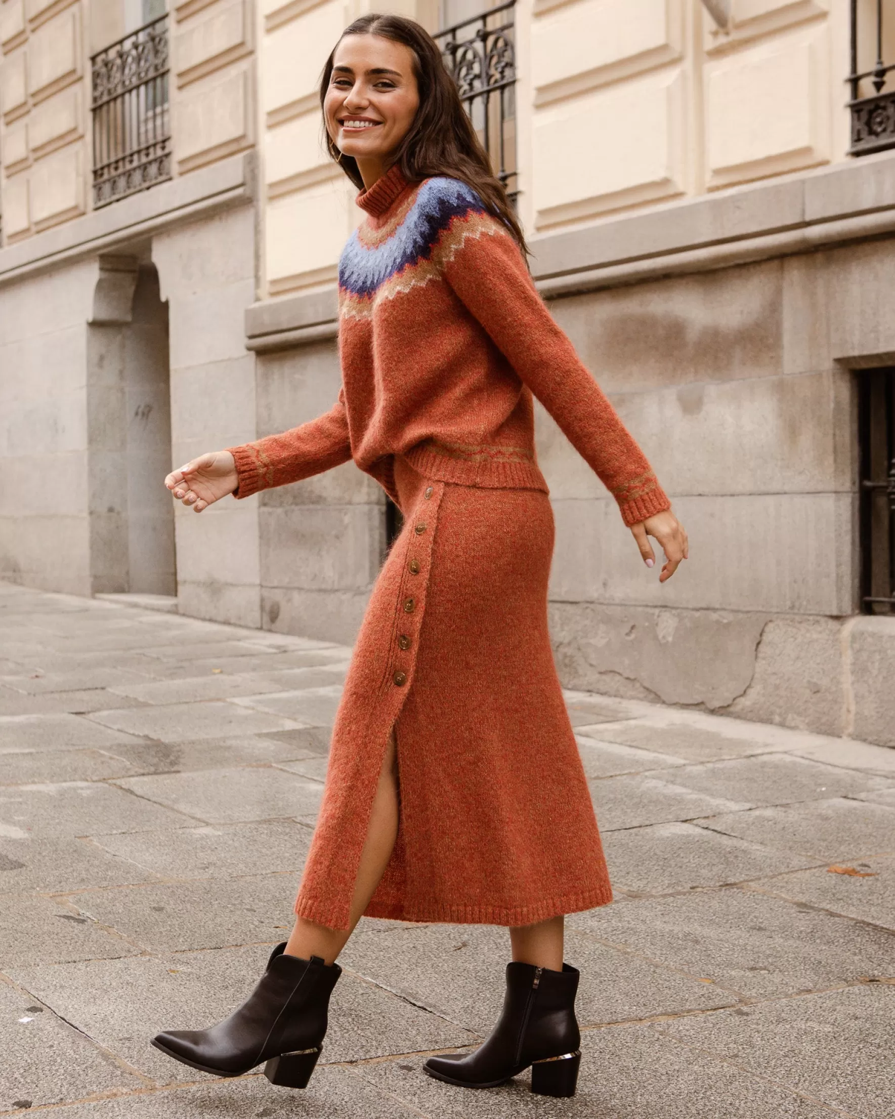 Miphai Falda punto Annecy naranja Flash Sale