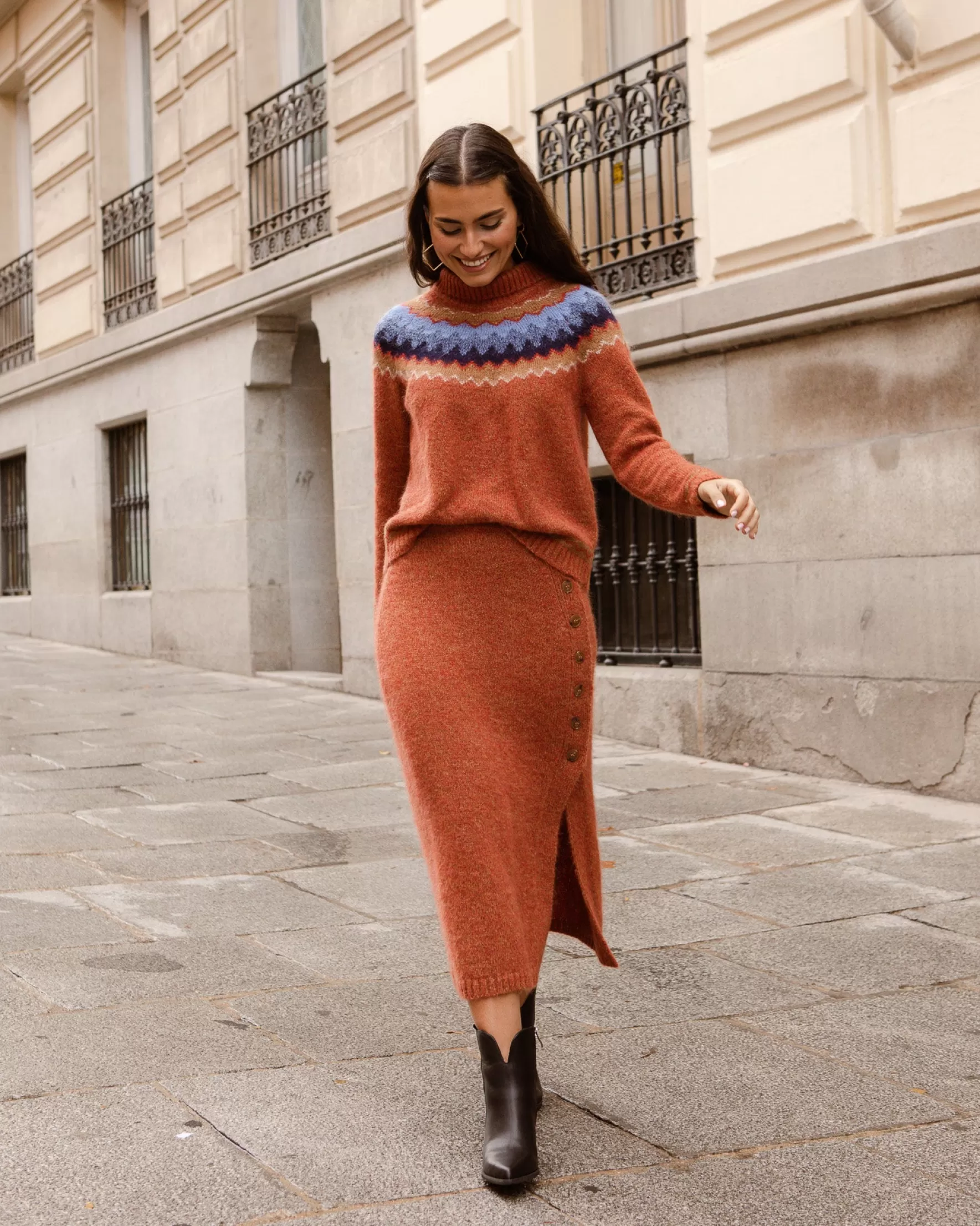 Miphai Falda punto Annecy naranja Flash Sale