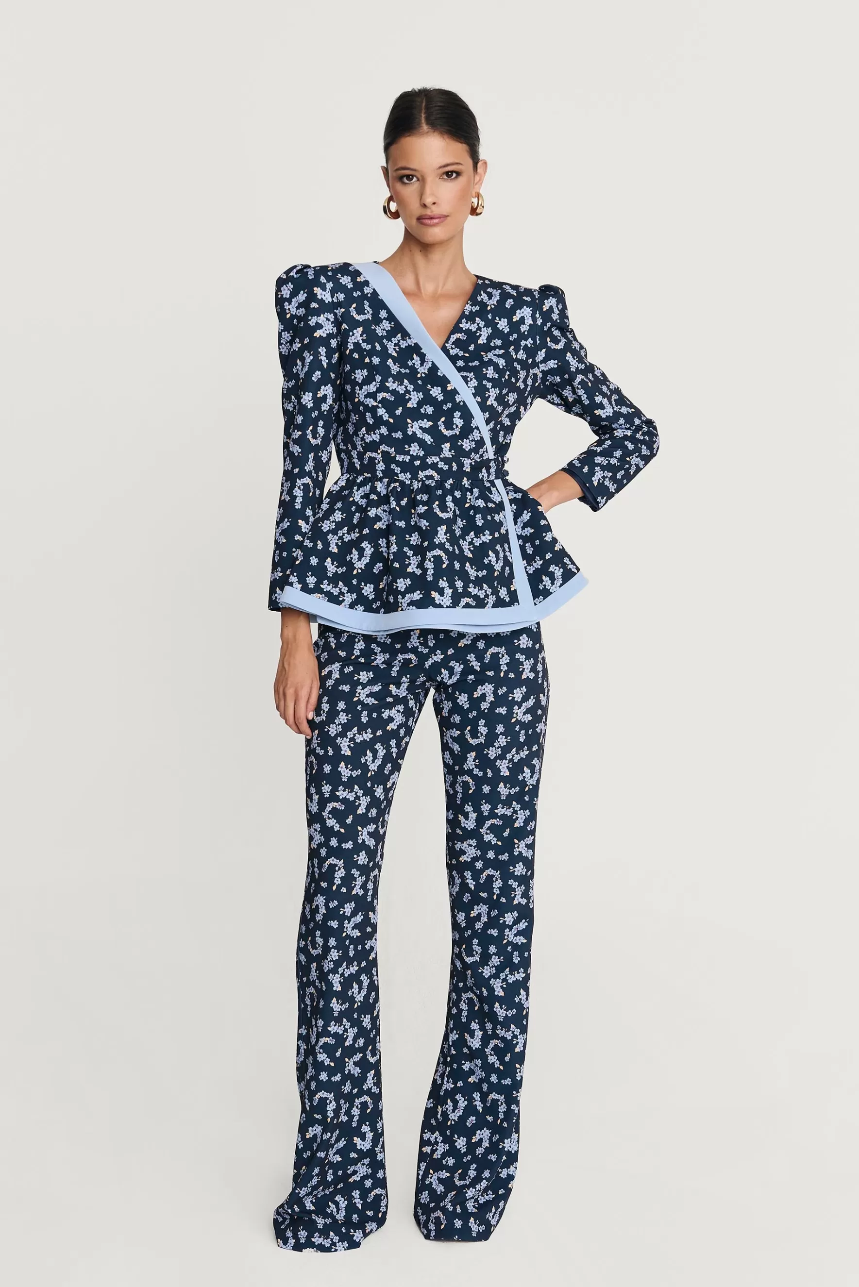 Miphai Pantalón Bristol Estampado Floral Marino Discount