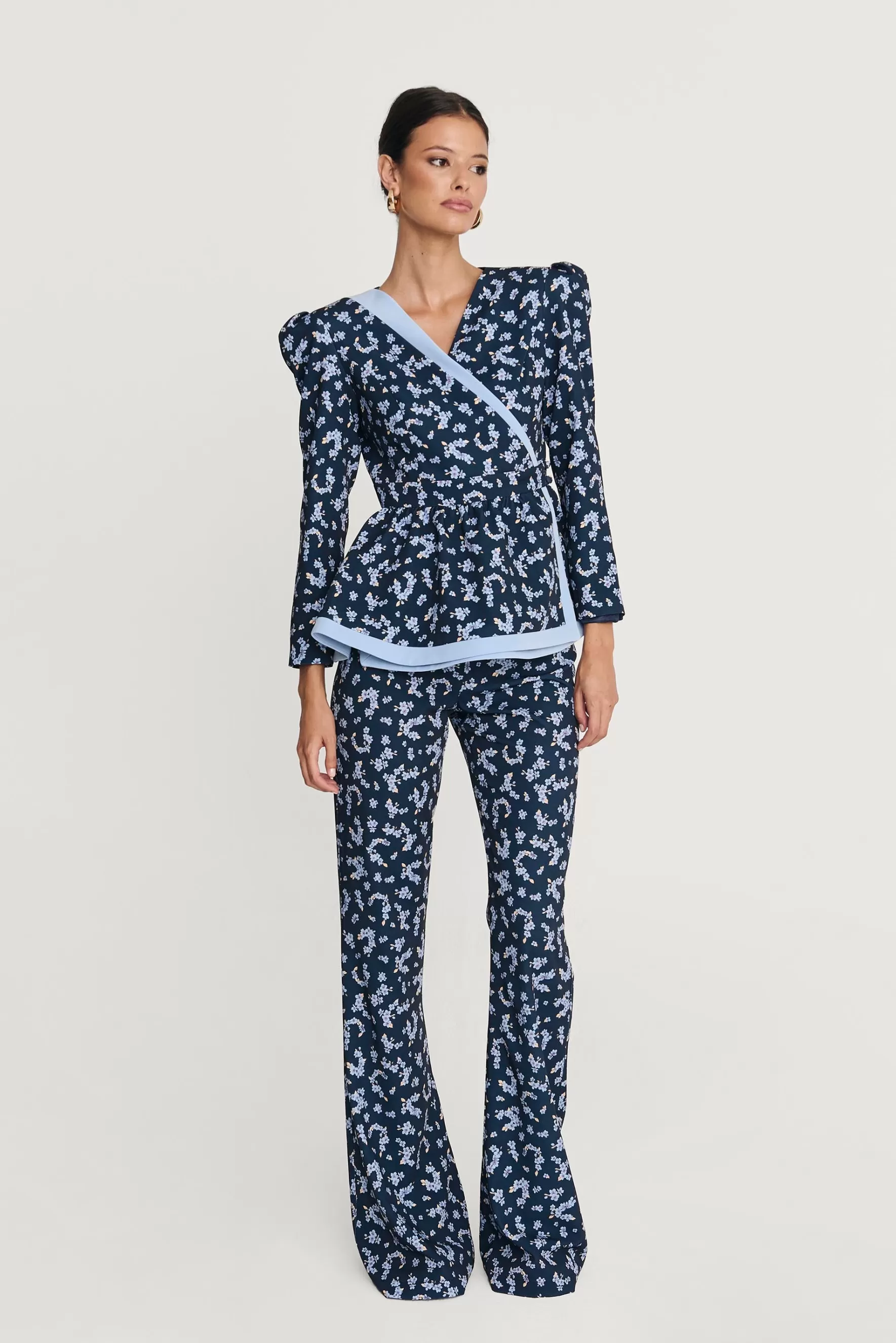 Miphai Pantalón Bristol Estampado Floral Marino Discount