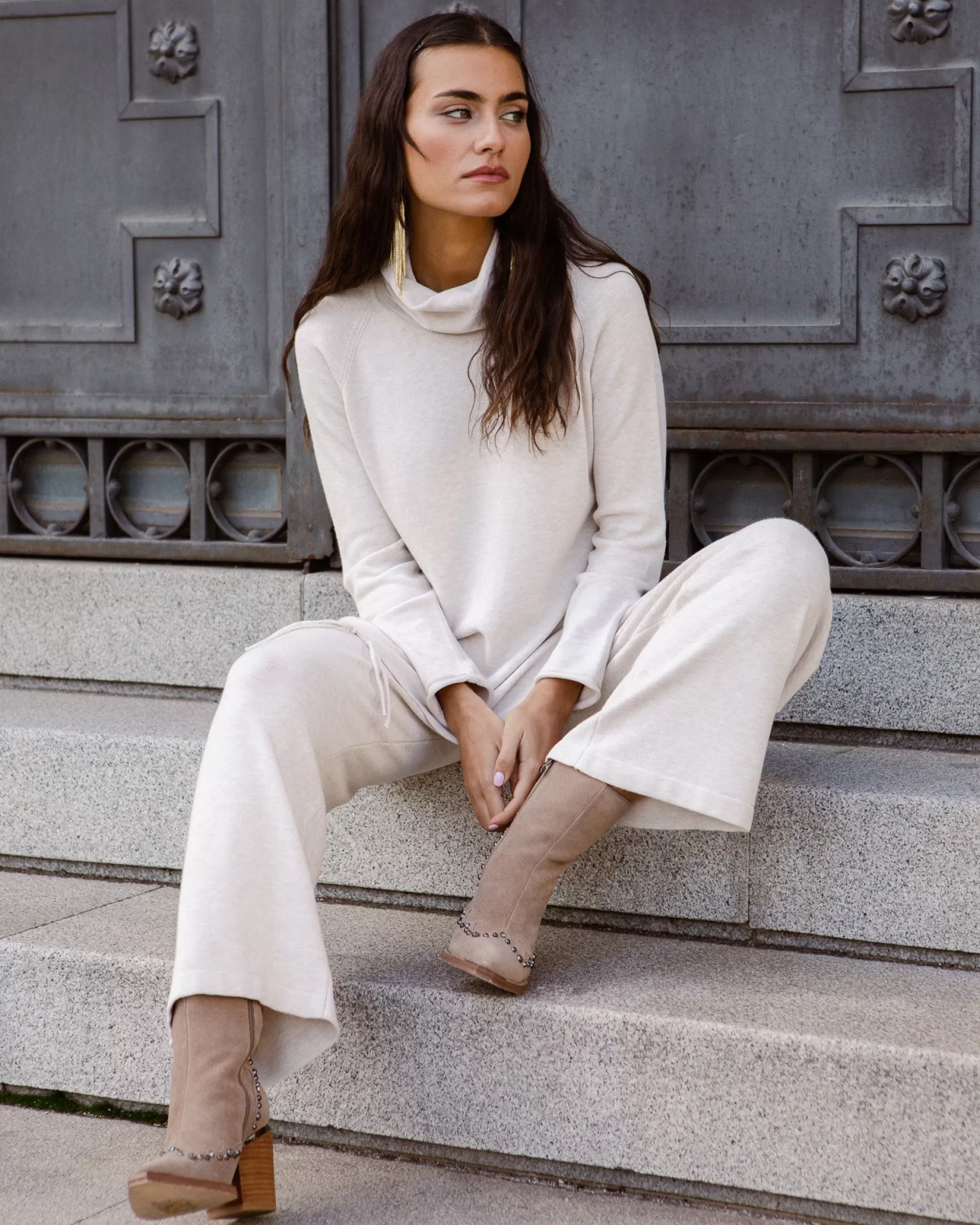 Miphai Pantalón punto Verona beige Flash Sale