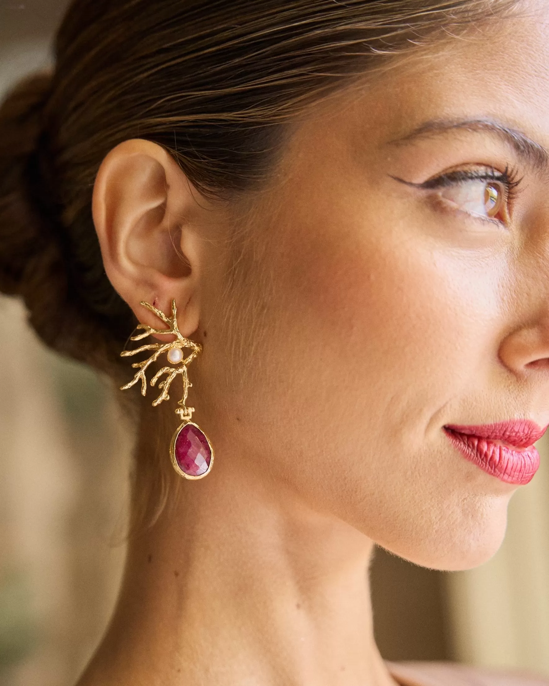 Miphai Pendientes Coral Buganvilla Best Sale