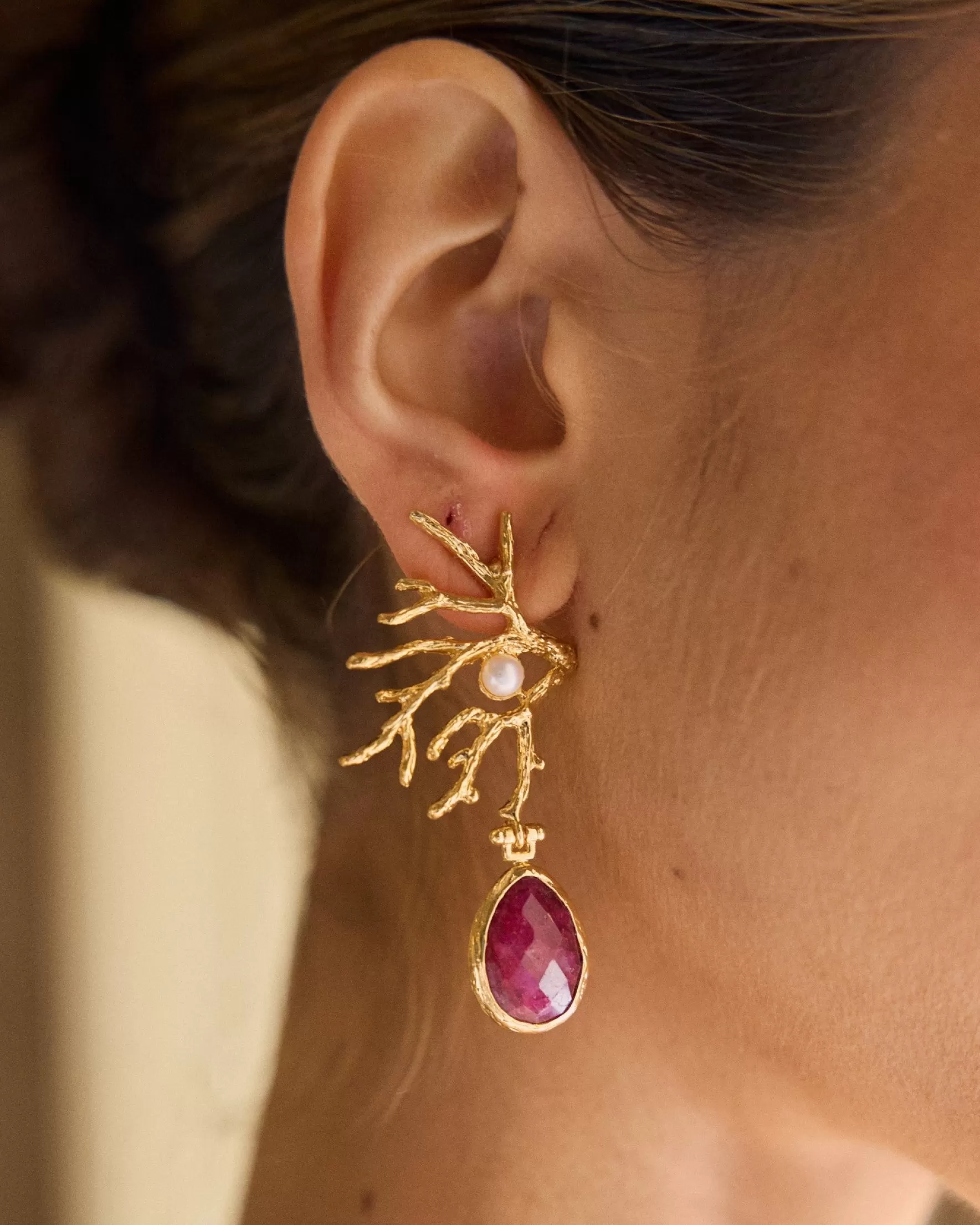 Miphai Pendientes Coral Buganvilla Best Sale