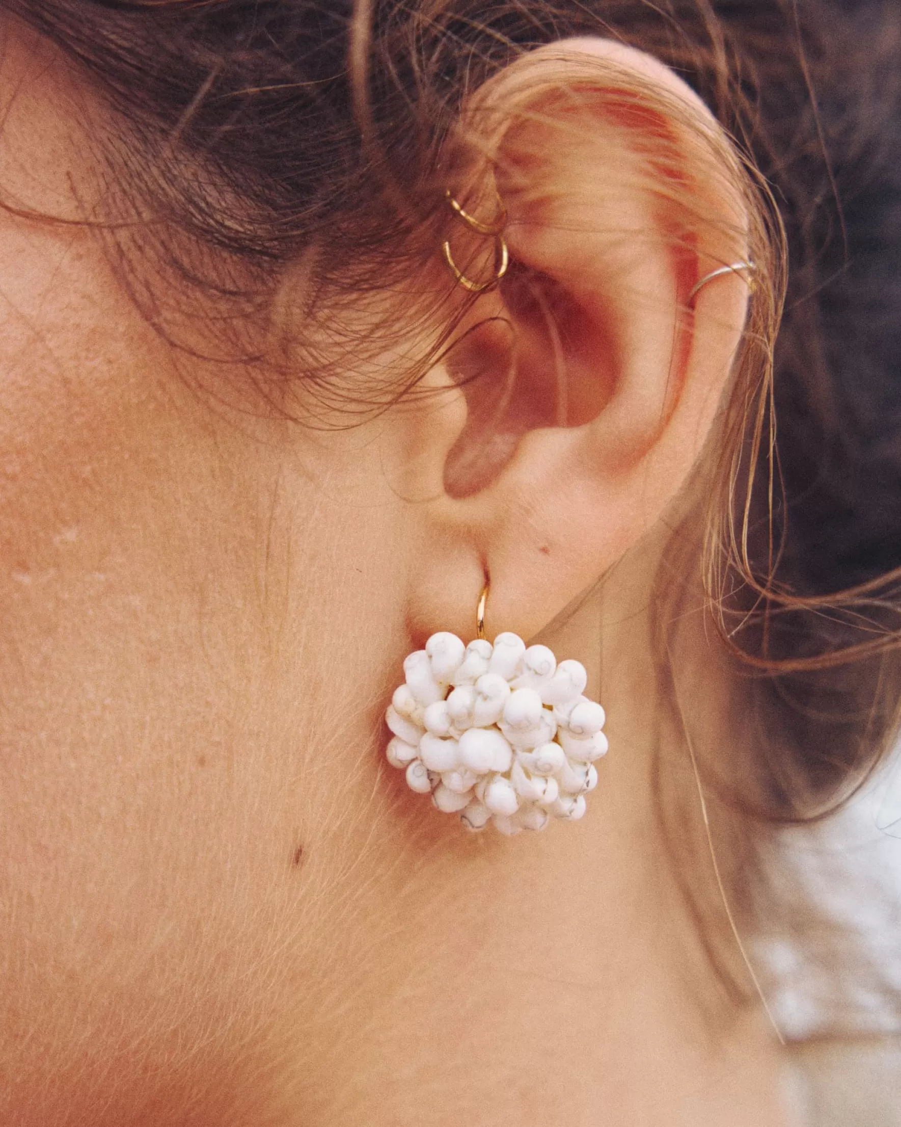 Miphai Pendientes Flor Cala Blanco New