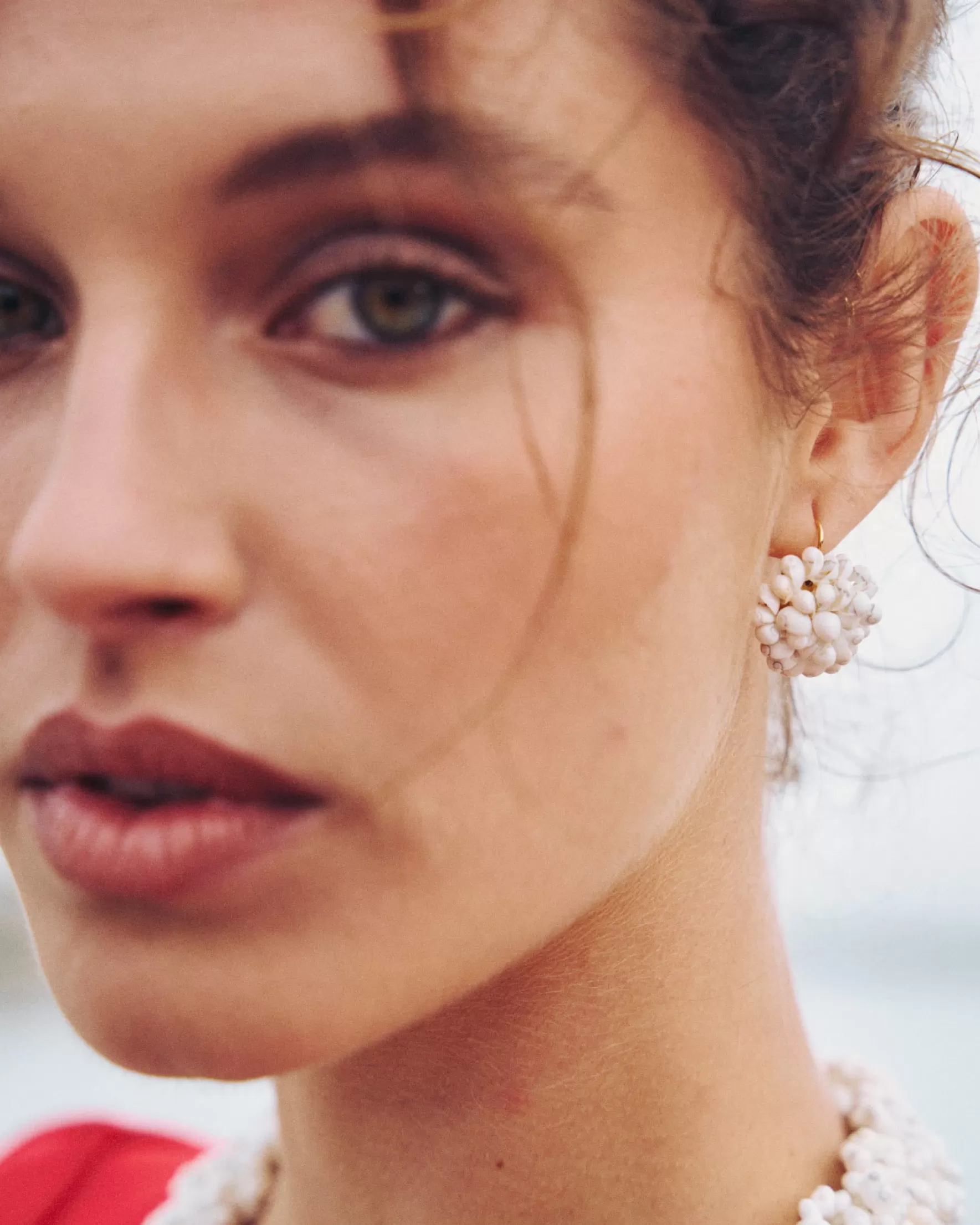 Miphai Pendientes Flor Cala Blanco New