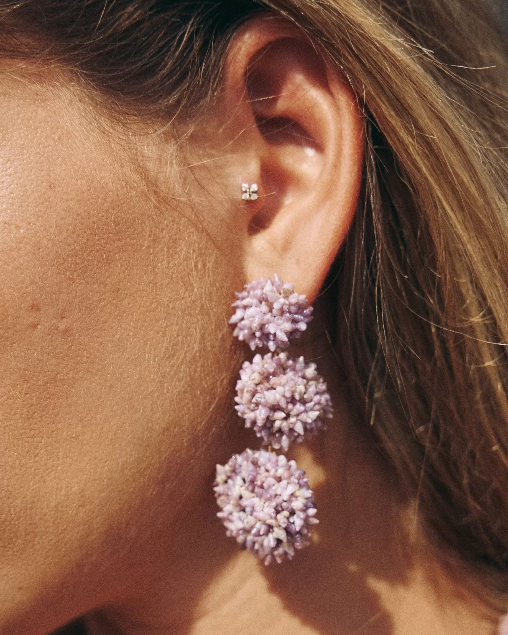 Miphai Pendientes Orballo Morado Largos Outlet