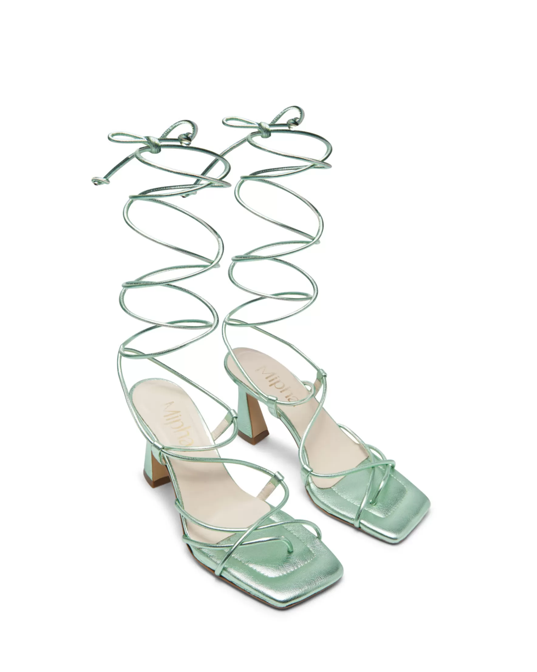 Miphai Sandalias Cairo de piel Verde Jade Discount
