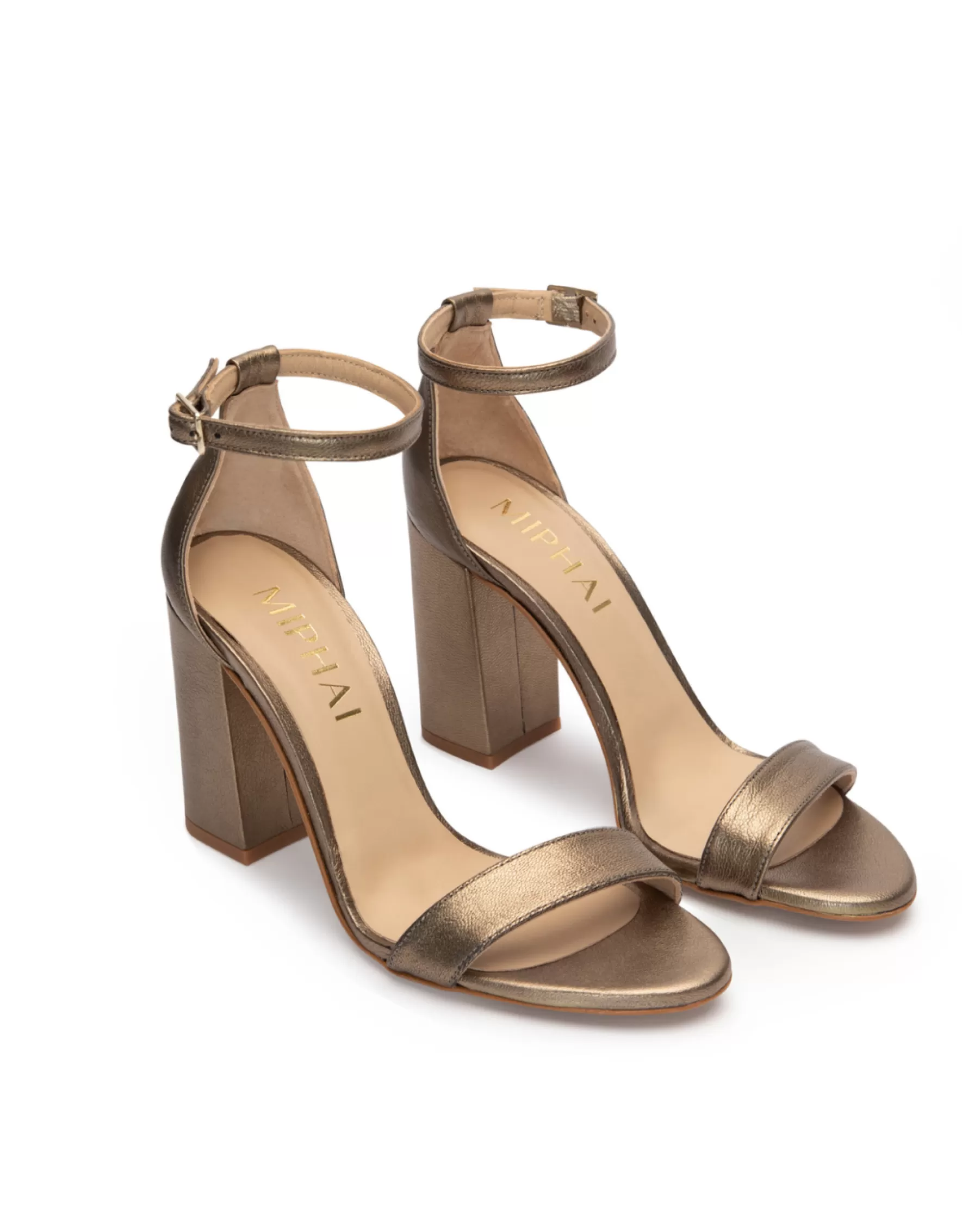Miphai Sandalias Garbo de piel Bronce Store