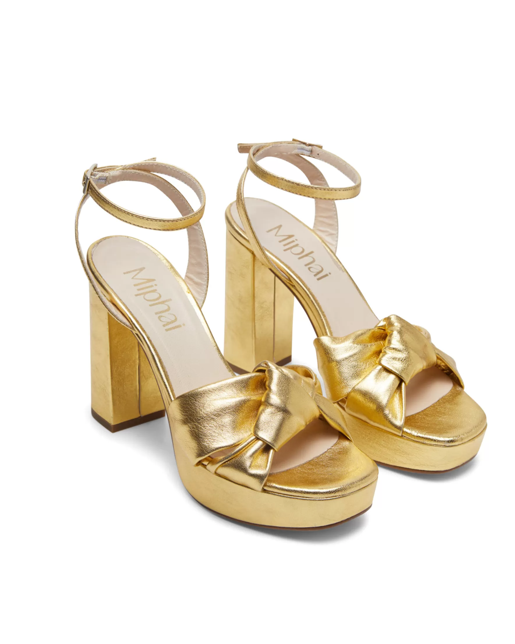 Miphai Sandalias Túnez de piel Dorada Cheap