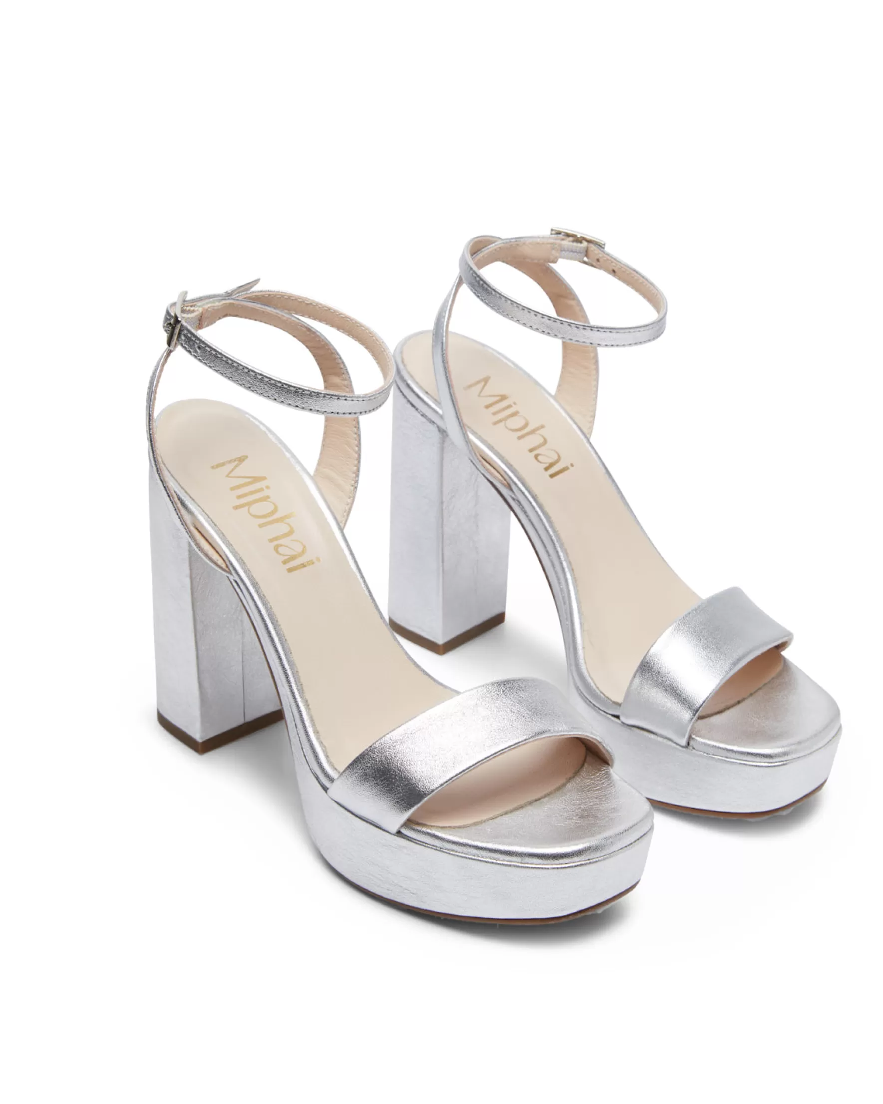 Miphai Sandalias Zahara de piel Plata Best