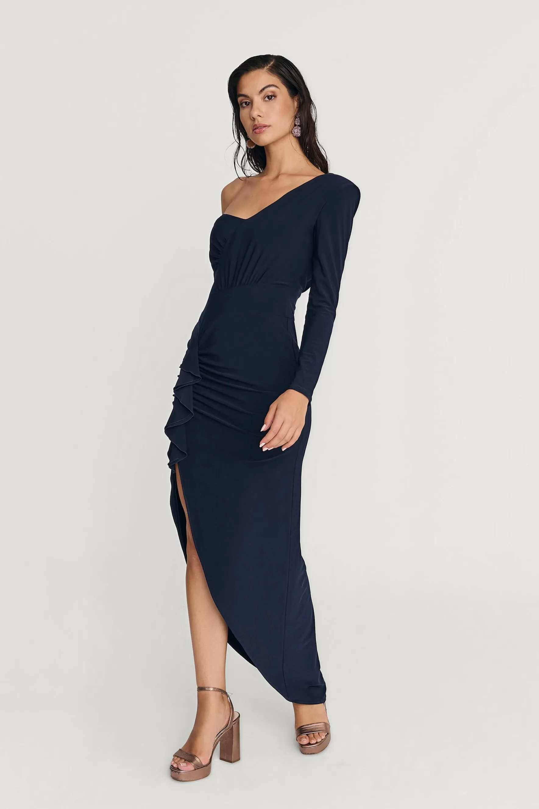 Miphai Vestido Asimétrico Amara Marino Cheap