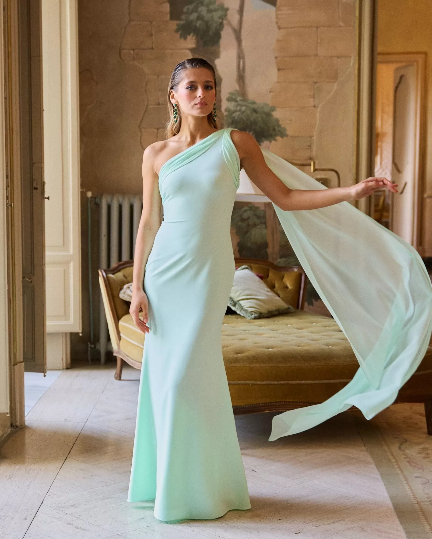 Miphai Vestido Largo Helena Verde Menta Store
