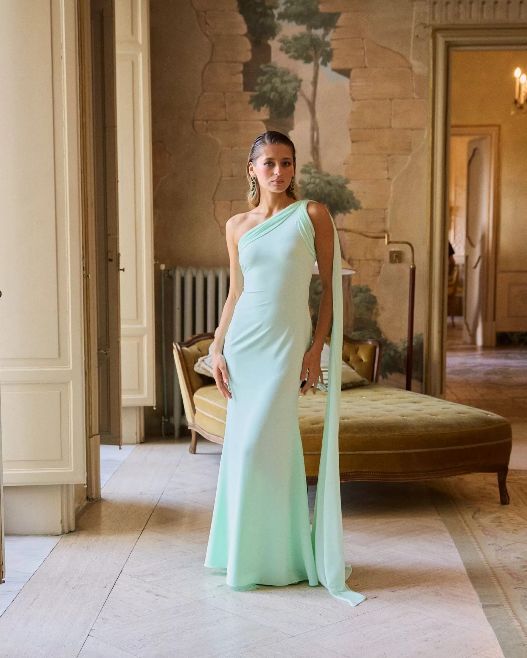 Miphai Vestido Largo Helena Verde Menta Store