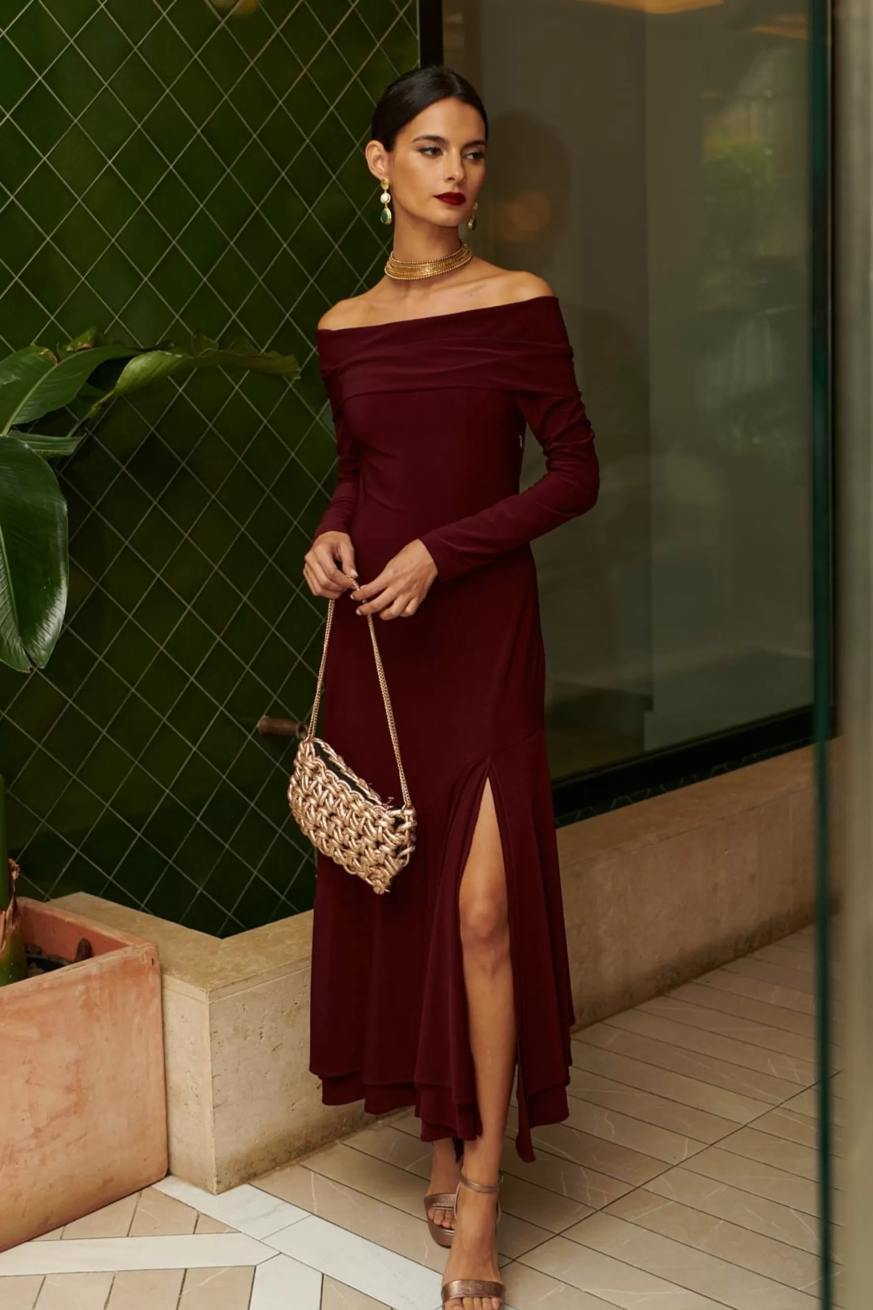 Miphai Vestido Martini Berenjena Flash Sale