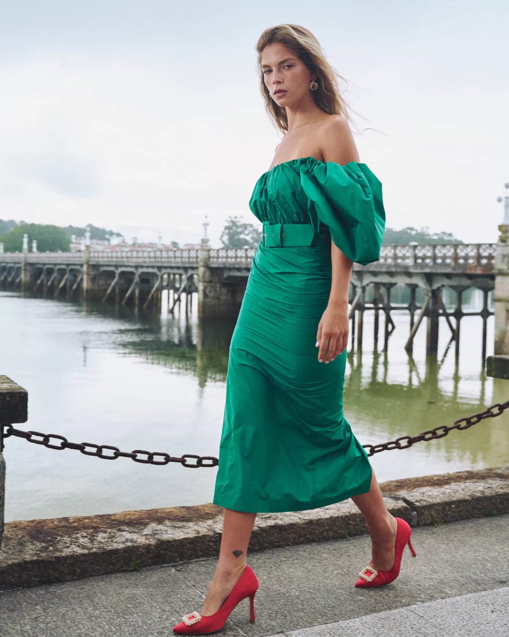 Miphai Vestido Midi Sabela Verde Store