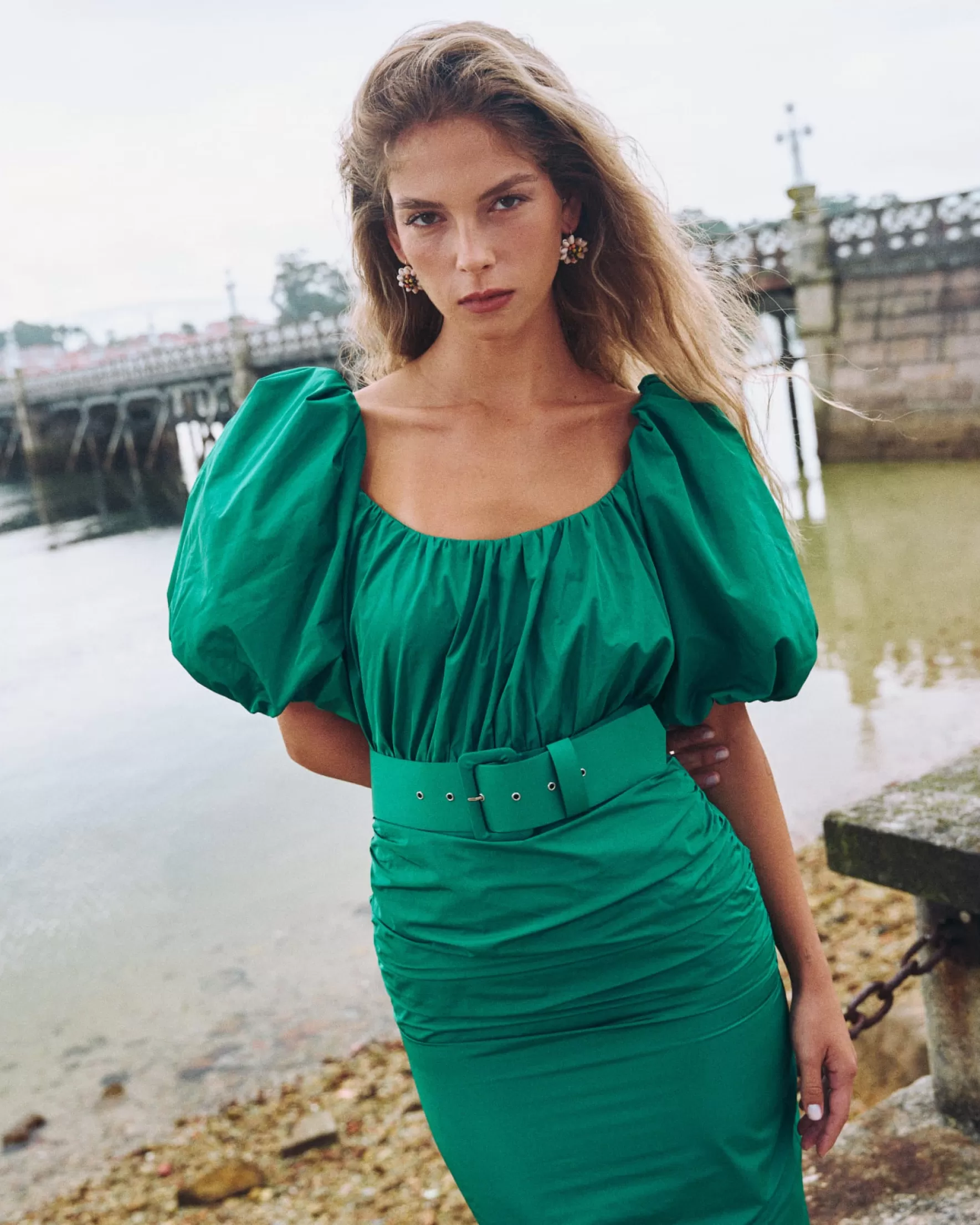 Miphai Vestido Midi Sabela Verde Store