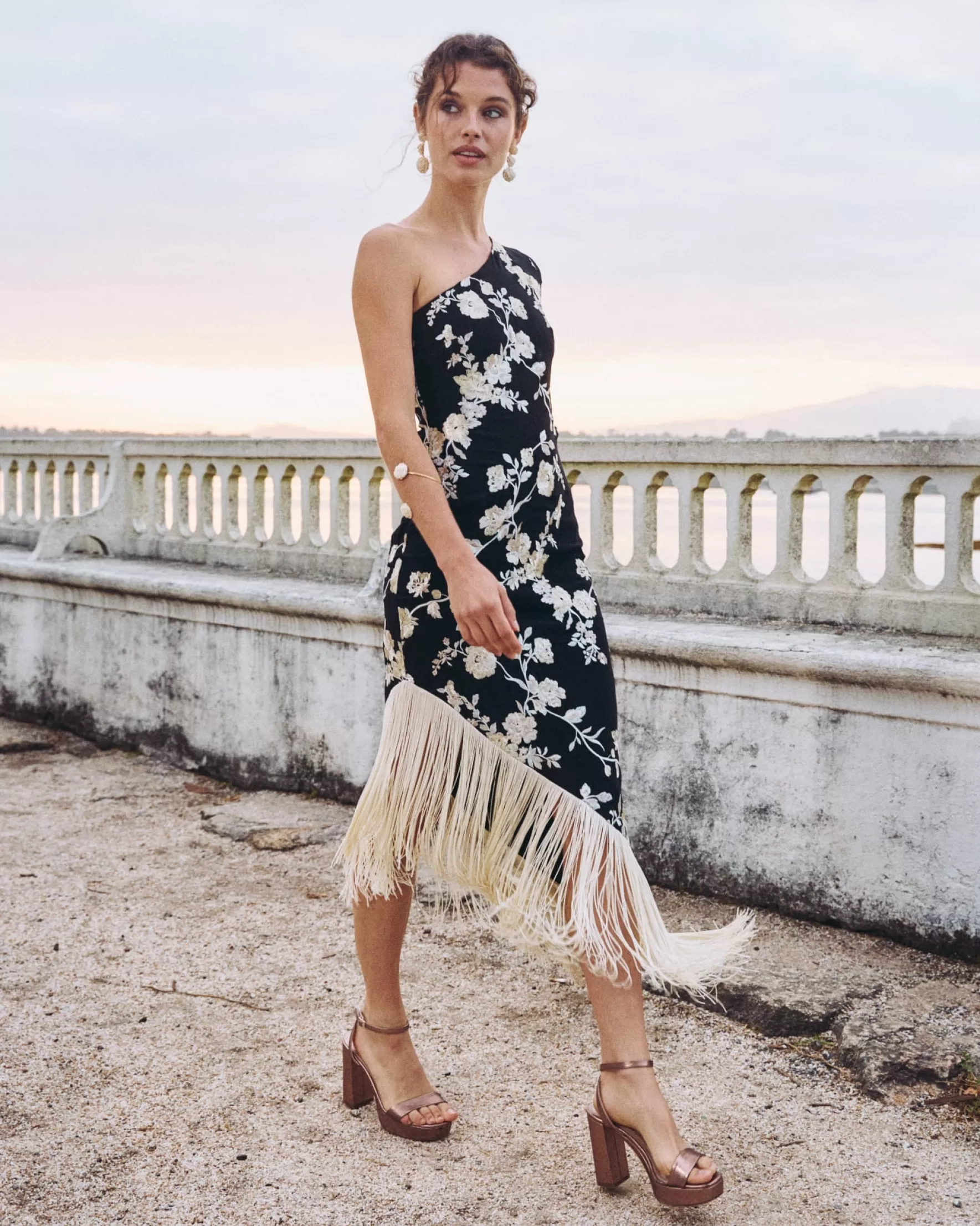 Miphai Vestido Midi Xulia Negro Sale