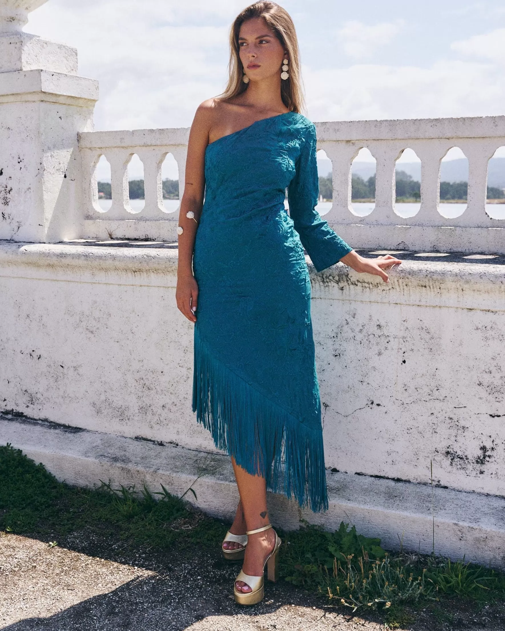 Miphai Vestido Midi Xulia Turquesa Online