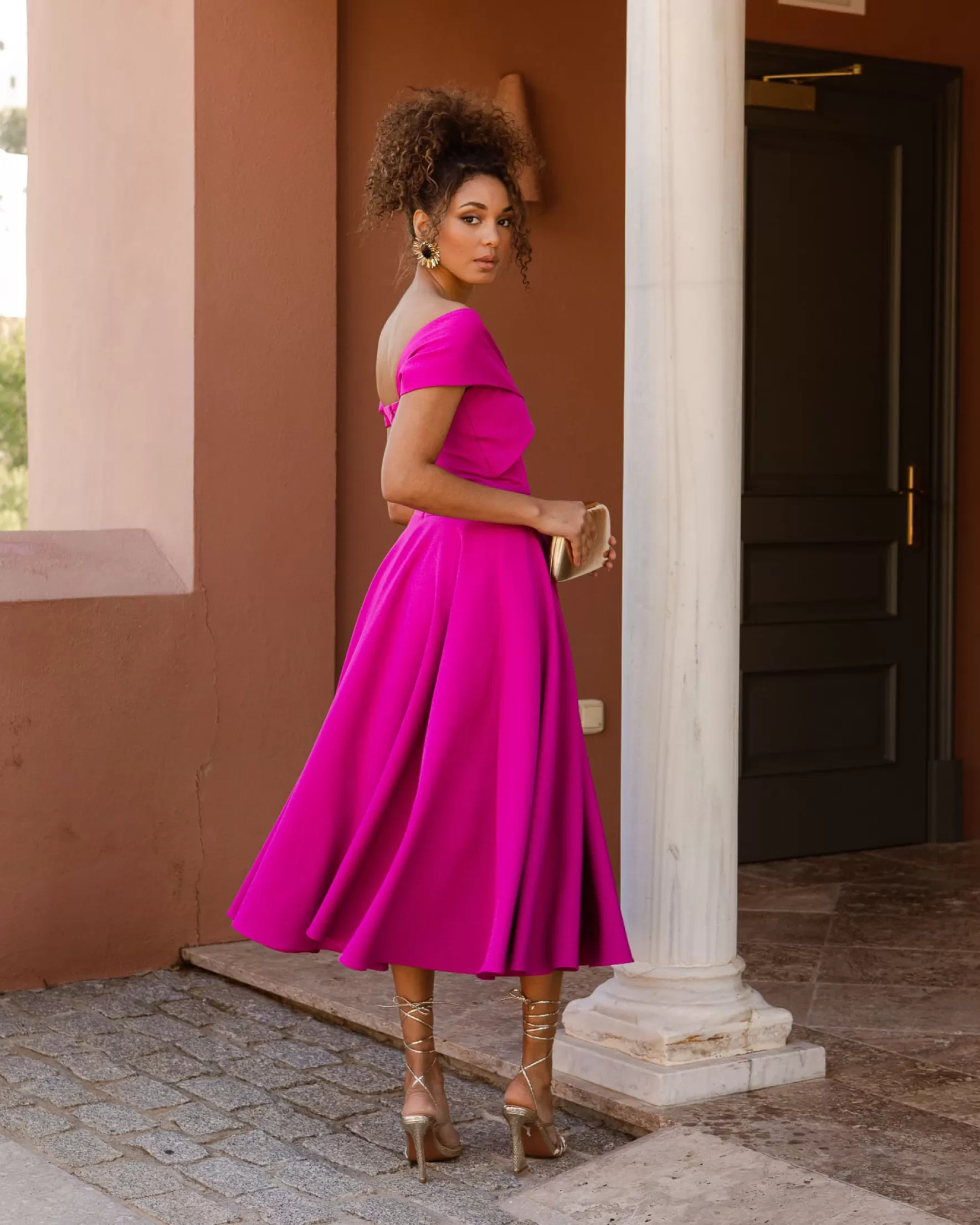 Miphai Vestido Musca magenta Fashion