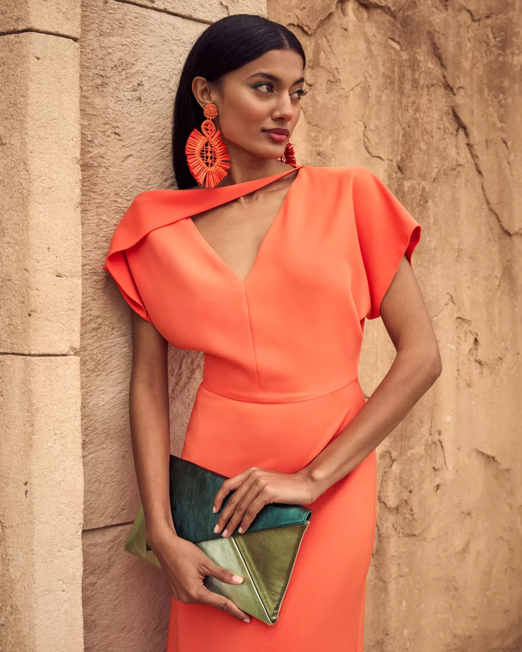 Miphai Vestido Romina Naranja Online