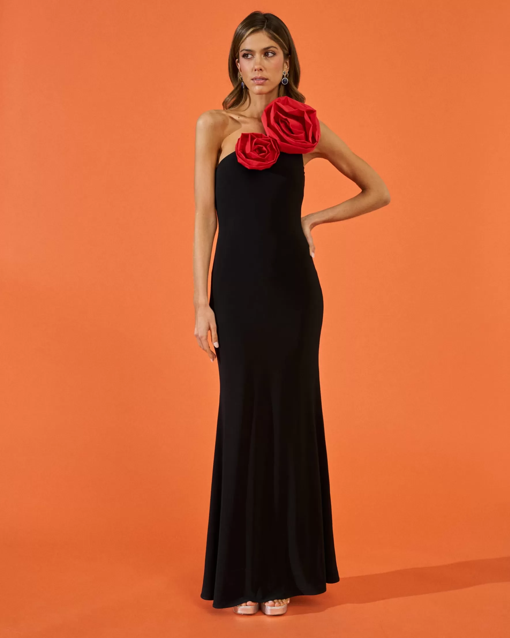 Miphai Vestido Sicilia Flor Negro Cheap