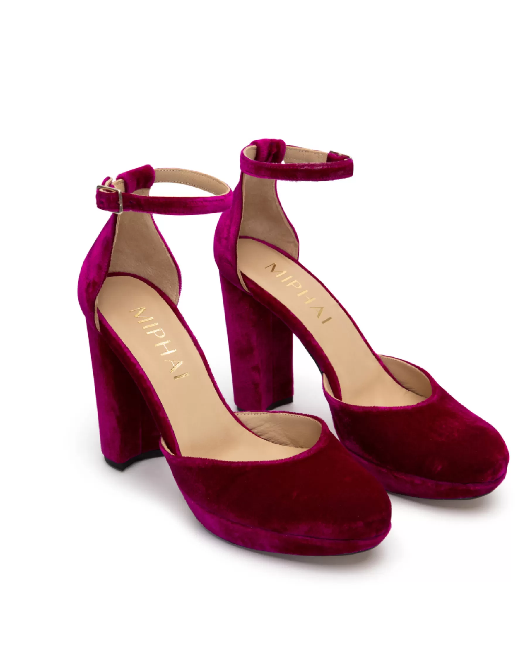 Miphai Zapatos de tacón Grace de terciopelo Fucsia Store